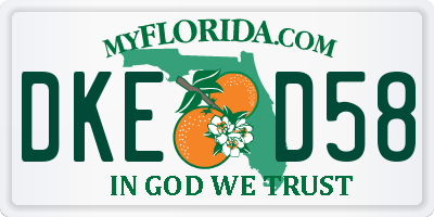 FL license plate DKED58