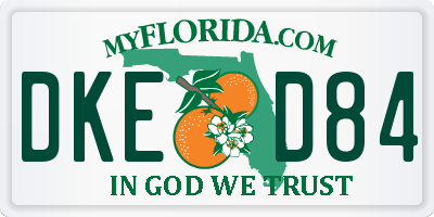 FL license plate DKED84