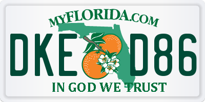 FL license plate DKED86