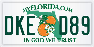 FL license plate DKED89