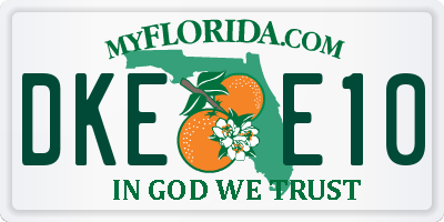 FL license plate DKEE10