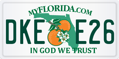 FL license plate DKEE26
