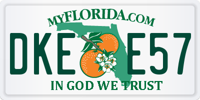FL license plate DKEE57