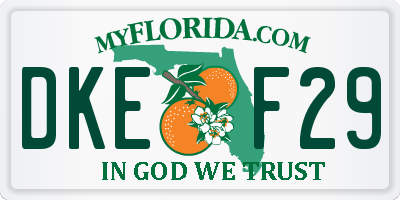 FL license plate DKEF29