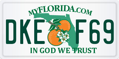 FL license plate DKEF69