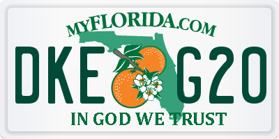 FL license plate DKEG20