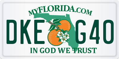 FL license plate DKEG40