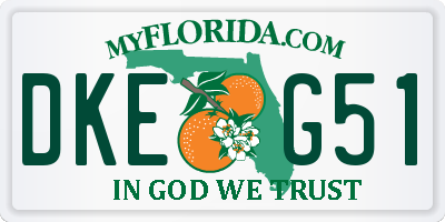 FL license plate DKEG51