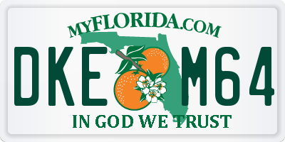 FL license plate DKEM64
