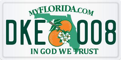 FL license plate DKEO08