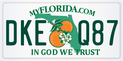 FL license plate DKEQ87