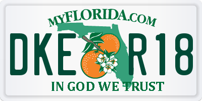 FL license plate DKER18