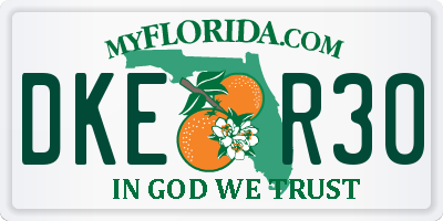 FL license plate DKER30