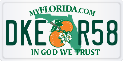 FL license plate DKER58