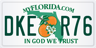 FL license plate DKER76