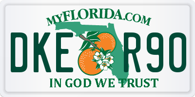 FL license plate DKER90