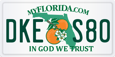 FL license plate DKES80