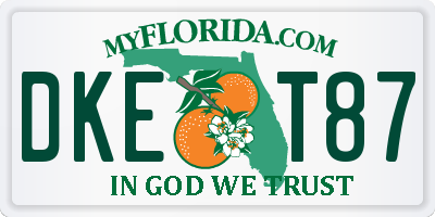 FL license plate DKET87