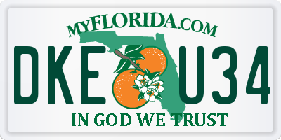 FL license plate DKEU34