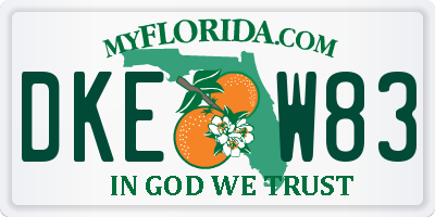 FL license plate DKEW83