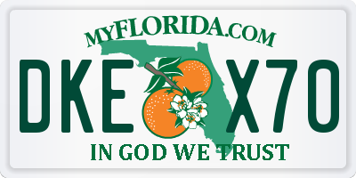 FL license plate DKEX70