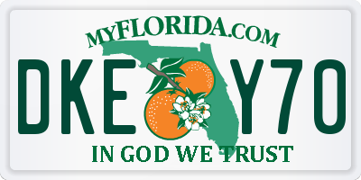 FL license plate DKEY70