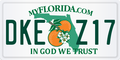FL license plate DKEZ17