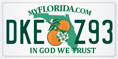 FL license plate DKEZ93
