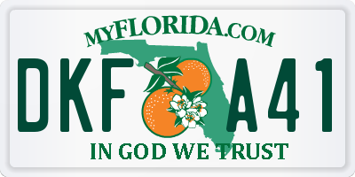 FL license plate DKFA41