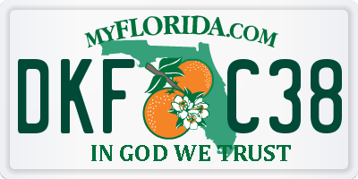 FL license plate DKFC38
