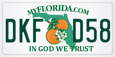 FL license plate DKFD58