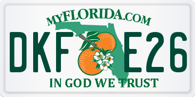 FL license plate DKFE26