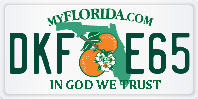 FL license plate DKFE65