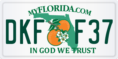 FL license plate DKFF37