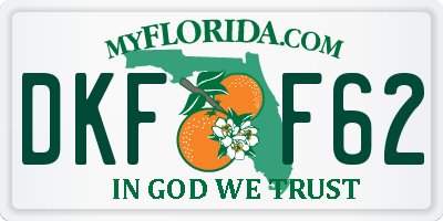 FL license plate DKFF62