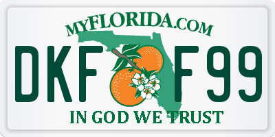 FL license plate DKFF99