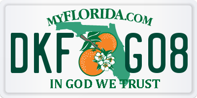 FL license plate DKFG08