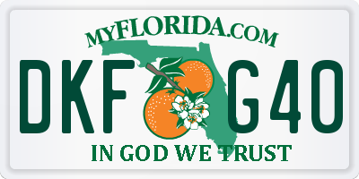 FL license plate DKFG40