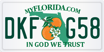FL license plate DKFG58