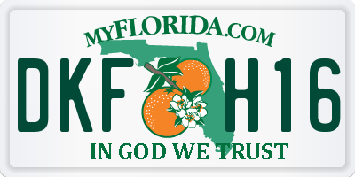 FL license plate DKFH16