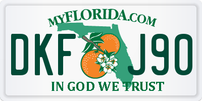 FL license plate DKFJ90