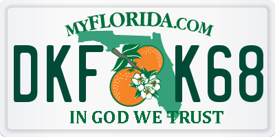 FL license plate DKFK68