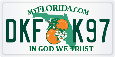 FL license plate DKFK97