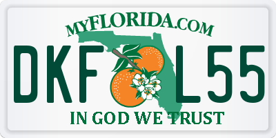 FL license plate DKFL55