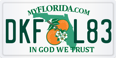 FL license plate DKFL83