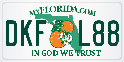 FL license plate DKFL88