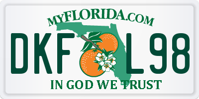 FL license plate DKFL98