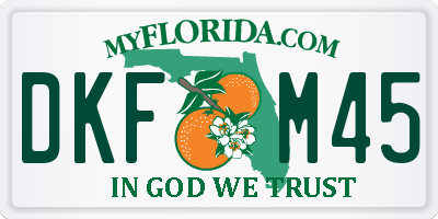 FL license plate DKFM45