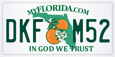 FL license plate DKFM52