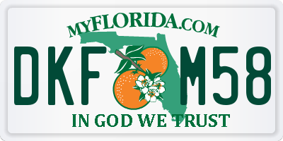 FL license plate DKFM58